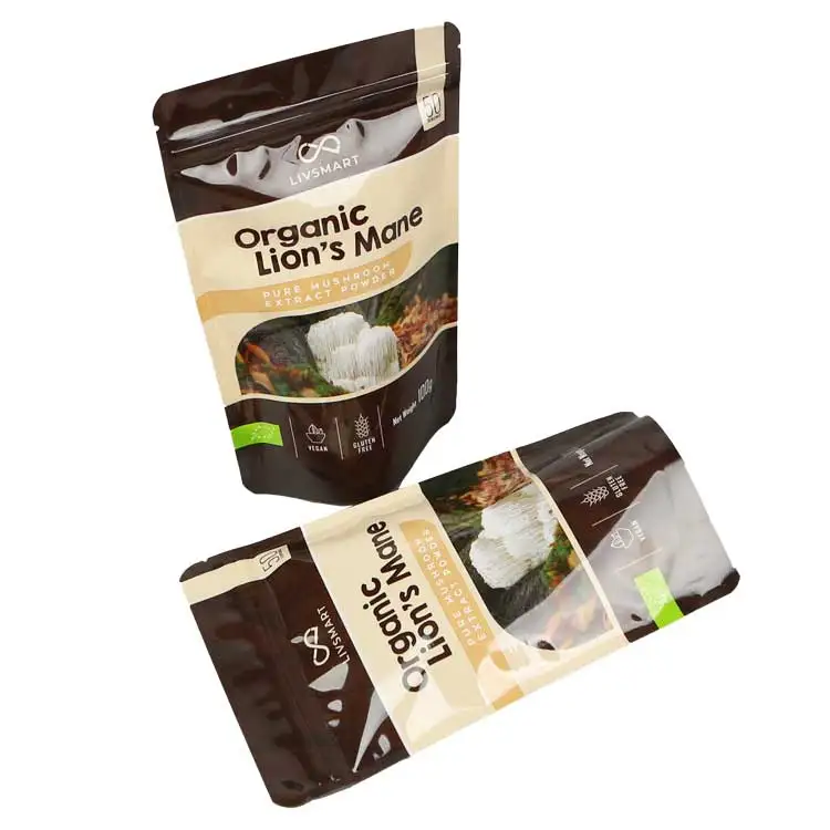 Health Quality Natural Medicinal Mushroom Powder Organic Lions Mane Mushroom Extract Bag Free Sample