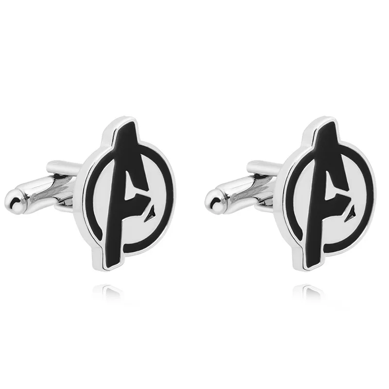 Cufflinks A letter logo alloy all-match cufflinks European and American Marvel film and television accessories