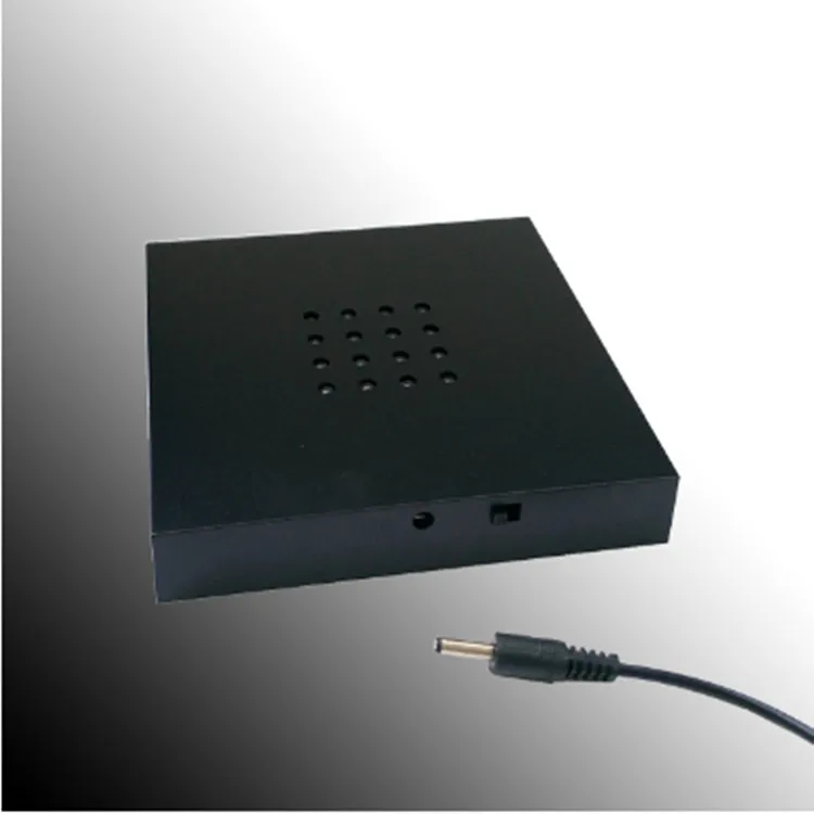 Square Black Plastic LED Light Display Base with 16 White Lights Night Lights for Crystals Big Size