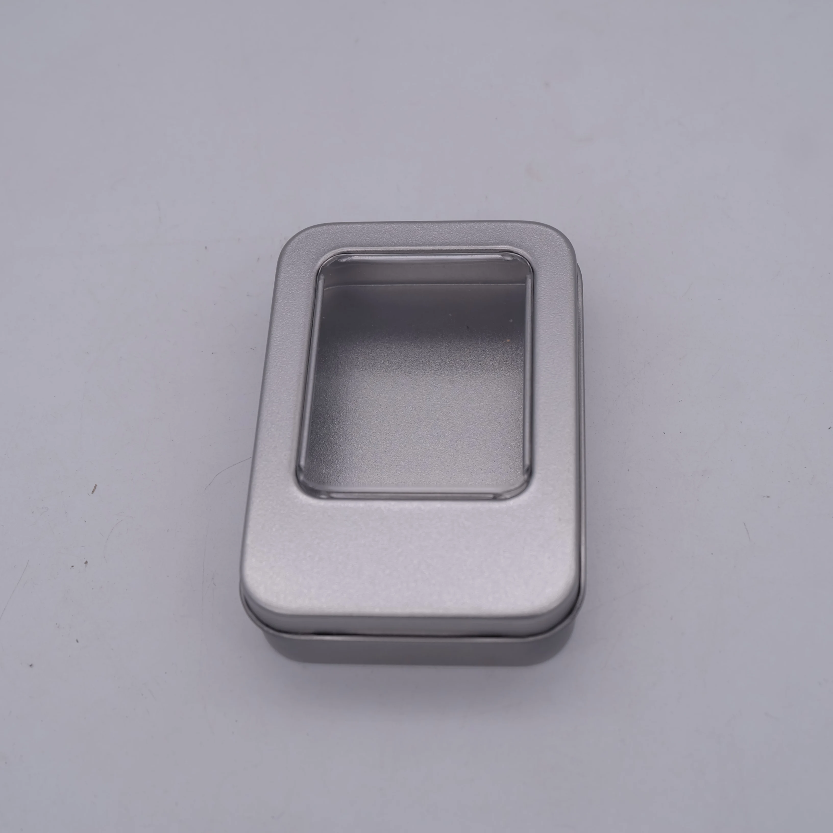 Factory Wholesale Custom Small Gift Rectangular Metal Box With Clear Window