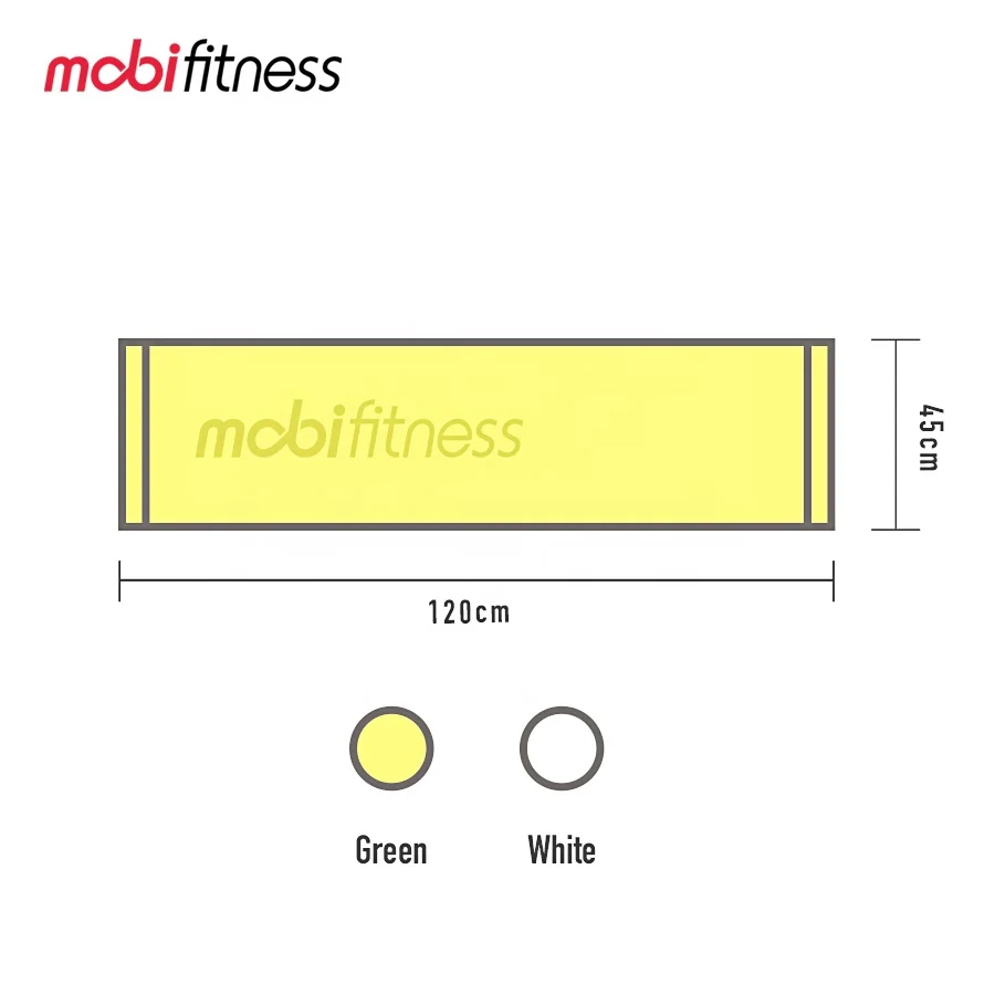 Желтые хлопковые спортивные полотенца для фитнеса Mobifitness с логотипом