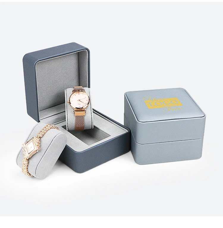 Custom Logo Luxury Gift Flat Wrist Brand Aluminium Metal Mechanical Watch Band Wooden Strap Case Box Packaging Watch Boxes