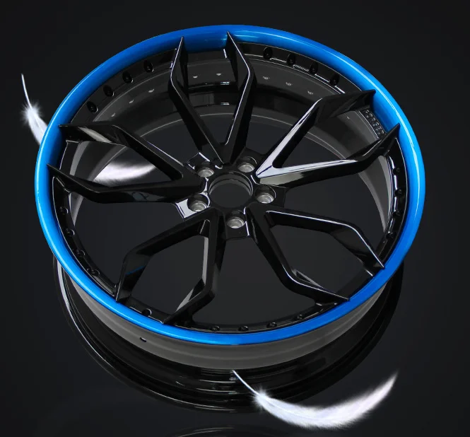 18 19 20 21 22 23Inch Multi Spoke 4 Holes Silver 2Piece Forged Alloy Wheels Deep Concave