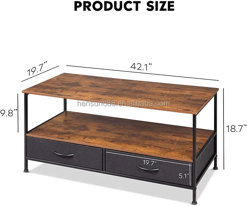 Coffee table legs with 2 drawers storage clear acrylic modern tv stand table