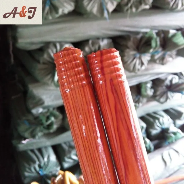 factory wholesale wood design pvc coated wooden broom mop sticks free sample