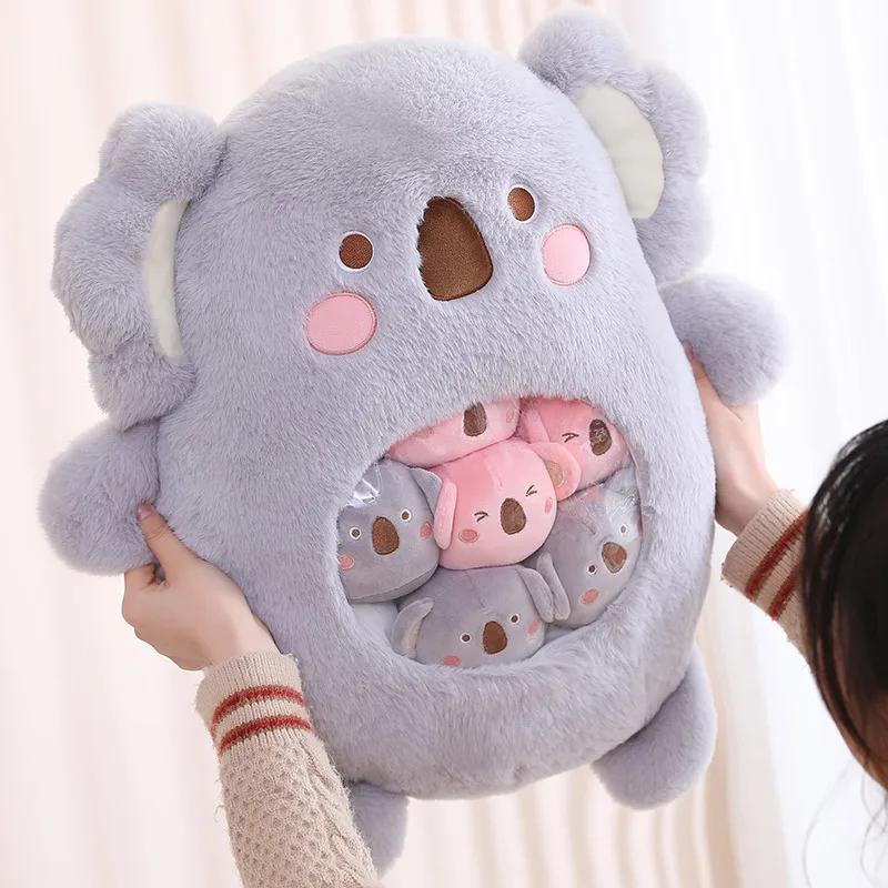JS TOY Lovely Soft Animal Cartoon Plush Toy Pillow Koala Dinosaur Bear Rabbit Doll Boyfriend Cushion Girl Children Birthday Gift