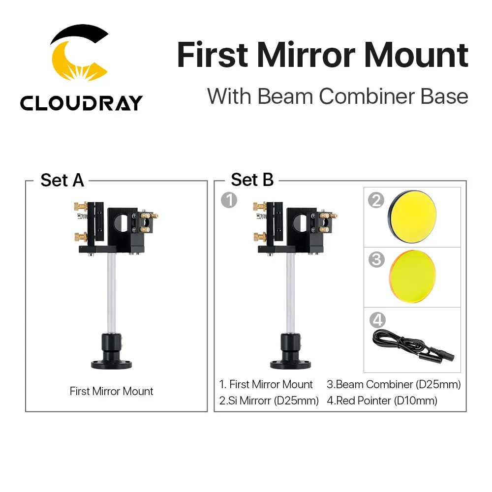 Cloudray CL98 Laser Mechanical Parts Beam Combiner Base /Beam Combiner Set /E Series 1st Mirror Mount For Co2 Laser Machine