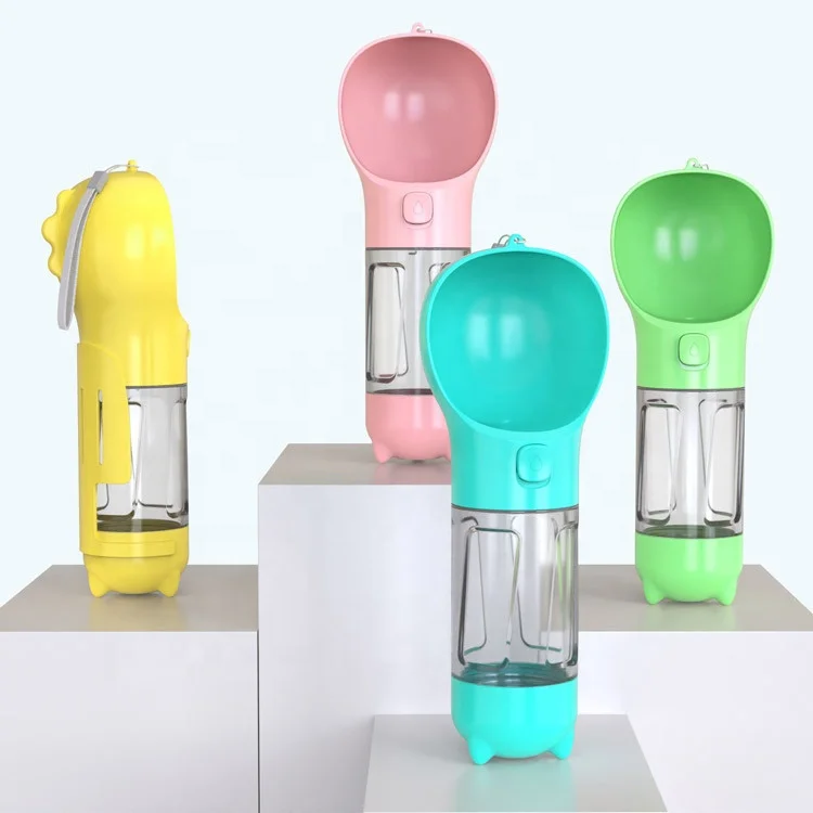 
The new multifunctional pet dog drinker outdoor portable travel water bottle for dogs out drinking and feeding with cup 