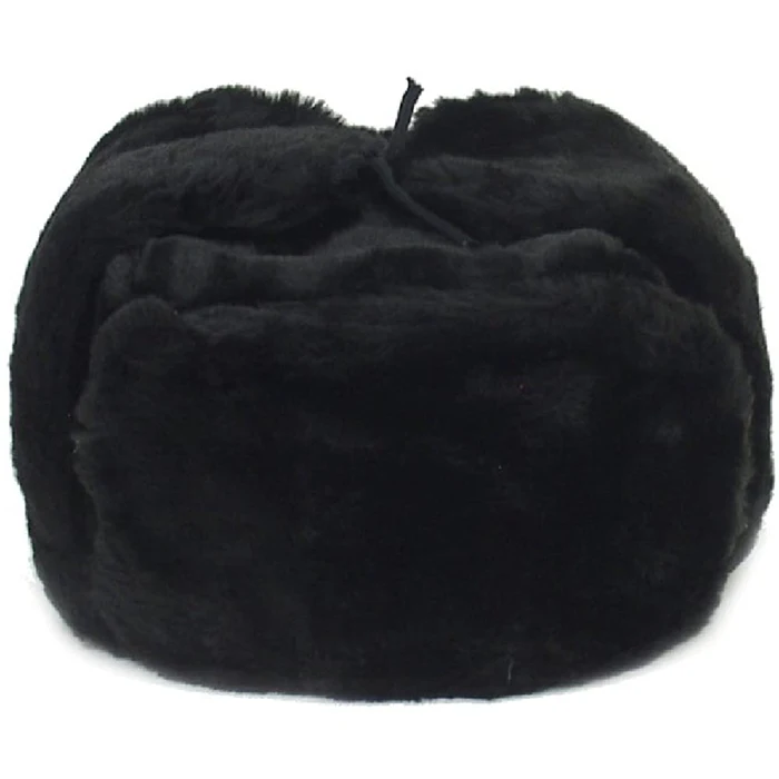 Wholesale Ushanka Azhna Russian Ushanka Ear flap Hat Size 55 64 Faux Fur Black Color (1600268254737)