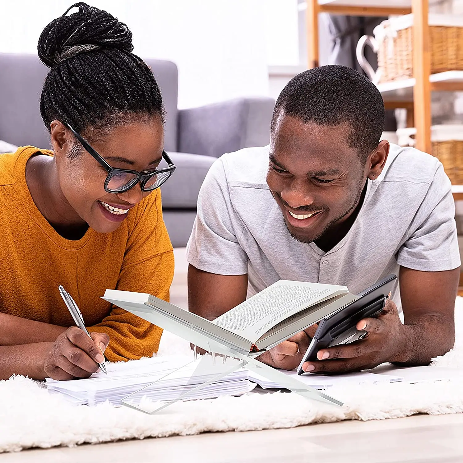 CUSTOM Files Showing Rack Transparent Book Stand Acrylic Displaying Shelf for Opening Book