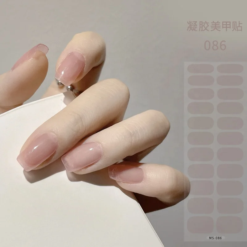 Customize Semi Cured Nail Art Wraps Without Uv Lamp New Design 22 Gel Nail Strips Sticker On Nails