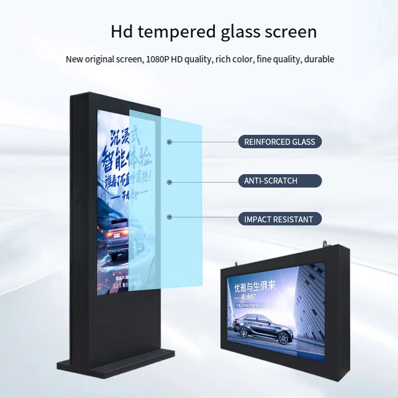 4K Outdoor Restaurant Advertising Display Screen Digital Signage Drive Thru System Menu Window Through Boards Dooh Kiosk