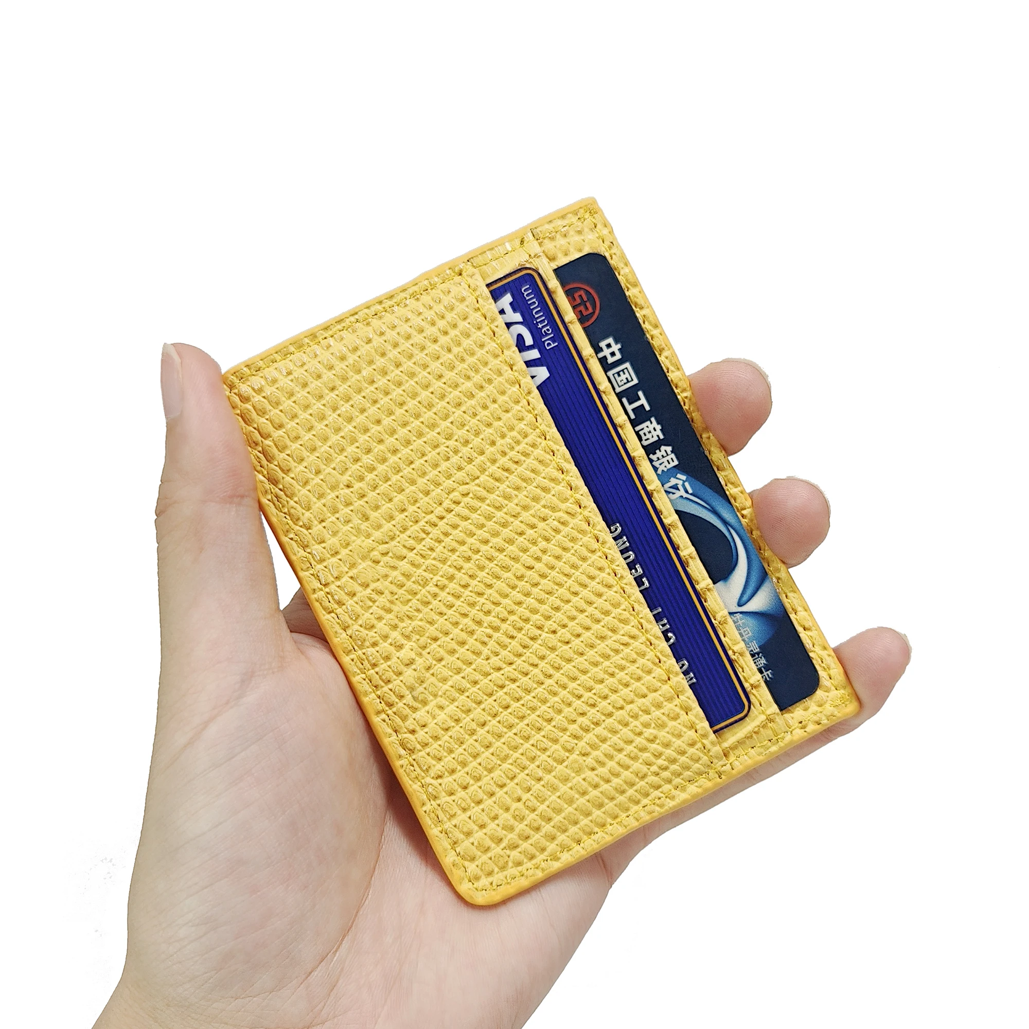 Hot Sale Personalized Crocodile Faux Leather 5 Slots Oil Edge Leather Men Card Holder Wallet Slim Wallet