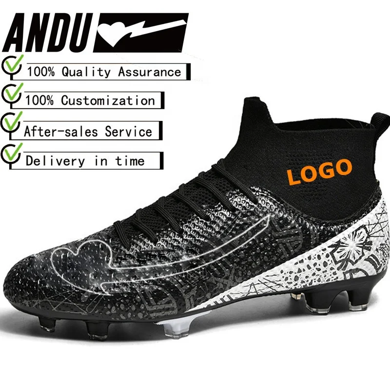 Size 35-46 High Quality 2023 Football Shoes for Men Drop Shipping FG Cleats Black Soccer Shoes Custom Chaussures de football