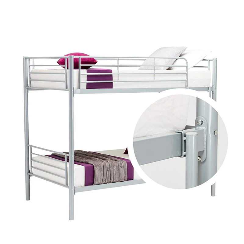 2024 Factory price 2 tier metal dorm bunk bed frame double steel dorm bed for sale High quality super double bunk bed