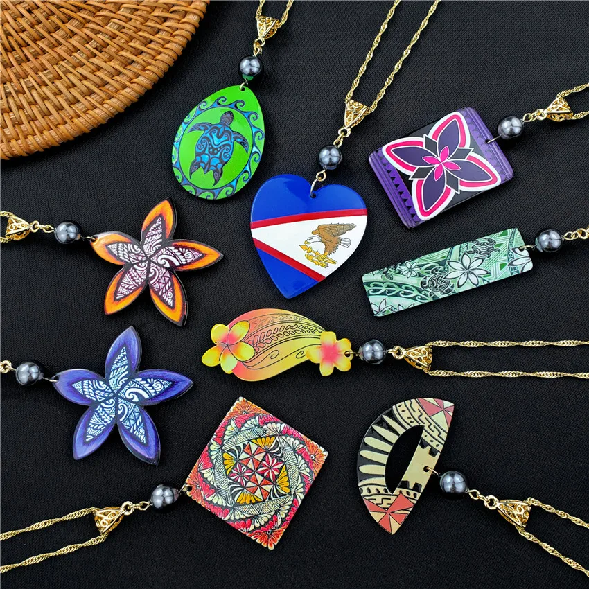 
big acrylic hawaiian style Plumeria flower black pearl earrings jewelry wholesale 