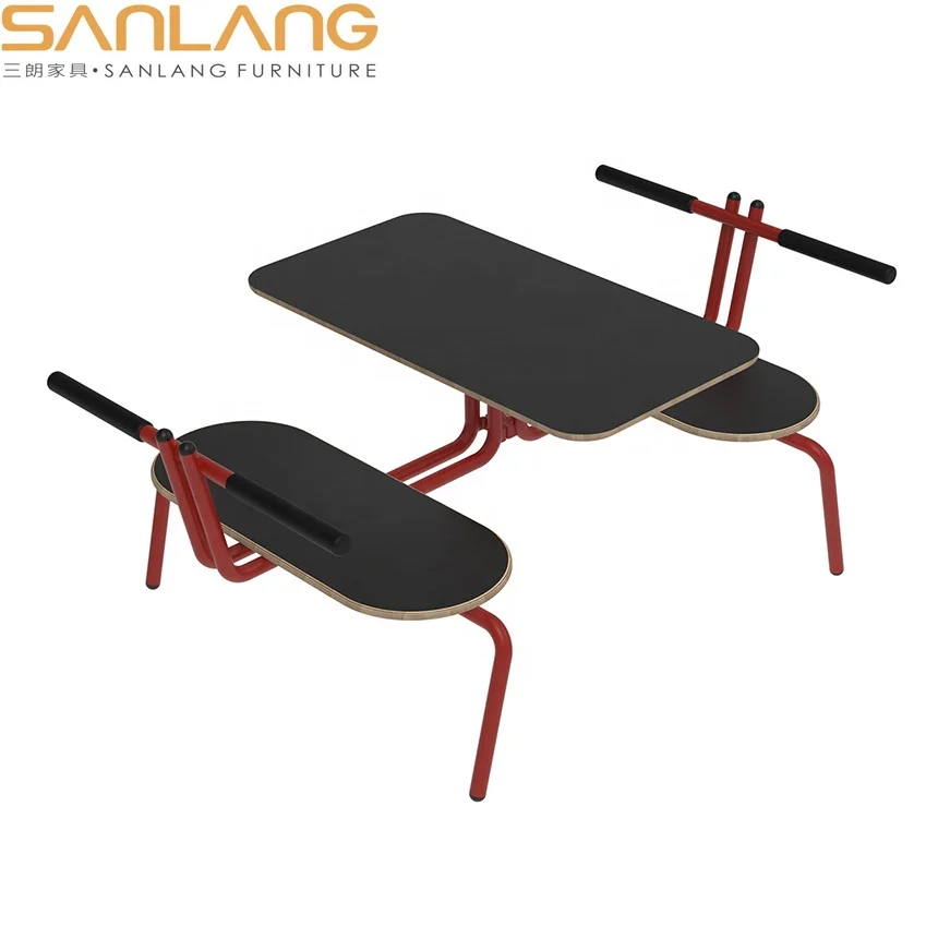 School freight sea freight custom top size color legs coffee set multi-person desk disassembly Siamese dining table and chairs