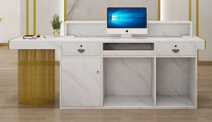 mini l shape office reception desk beauty salon white gold reception desk white modern