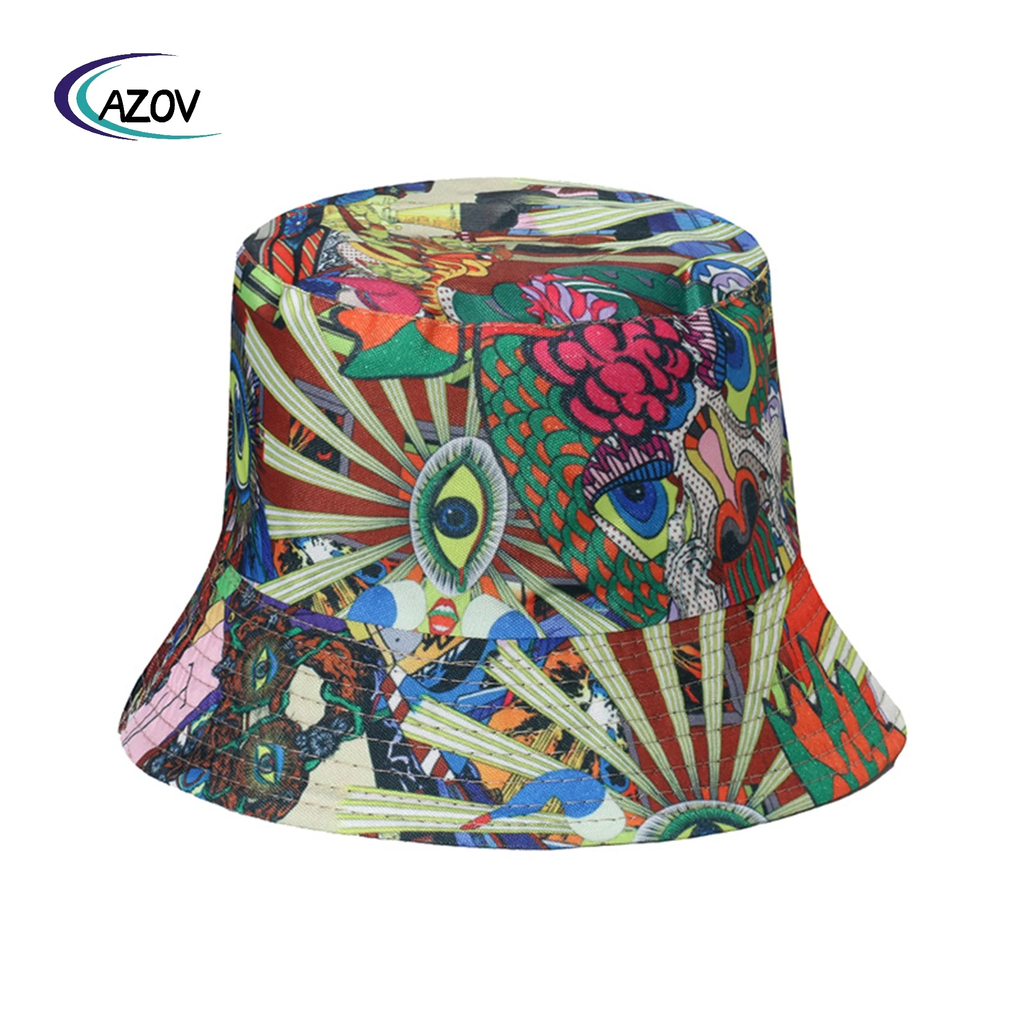 2024 Spring  Summer 2025 Sun Hat Cute Double-Sided Wear Bucket Hat Underwater World Starfish Boat Anchor Crab Bucket Hat Women