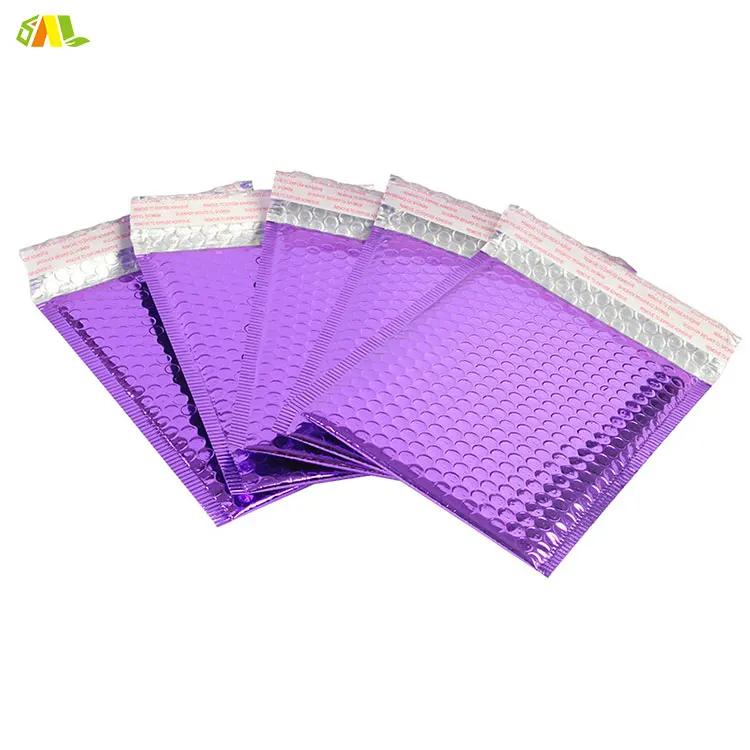 RTS Free Samples Purple Color Bubble Envelope Customized Logo