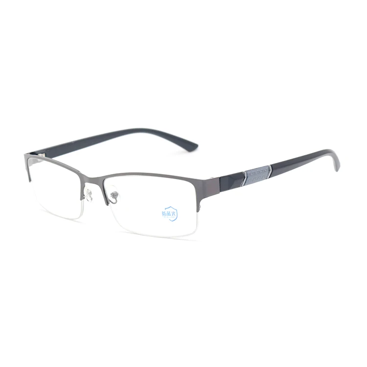 Fashion ultralight half frame computer glasses frames metal men anti blue ray glasses