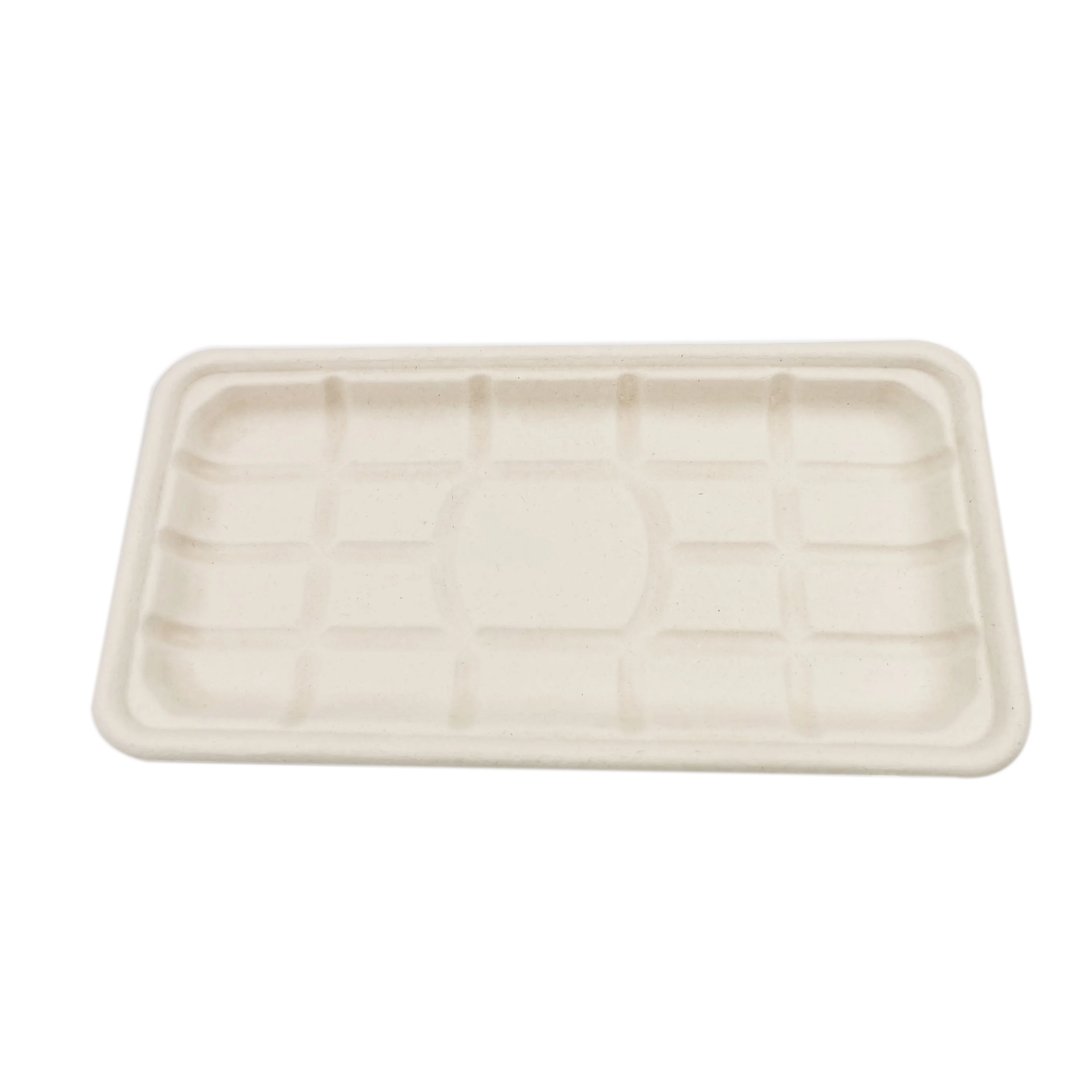Disposable Compostable Trays Sugarcane Bagasse Paper Pulp Moulding  Trays