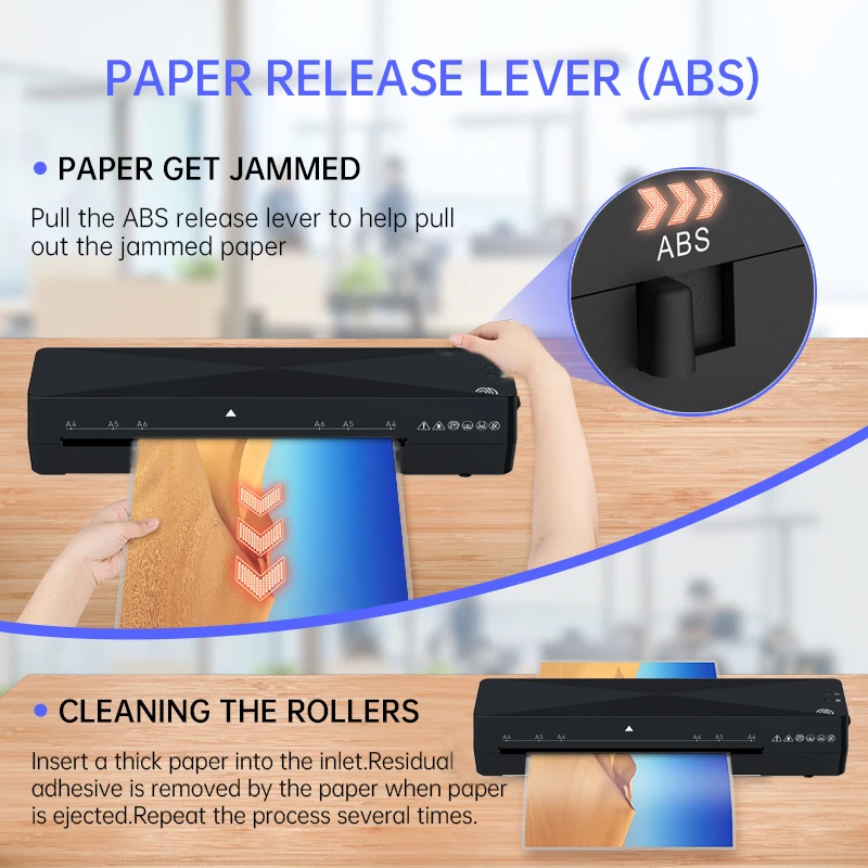 Portable Mini A4 A5 A6 Warm UP Faster Plastificadora Automatic Hot and Cold Laminator Machine