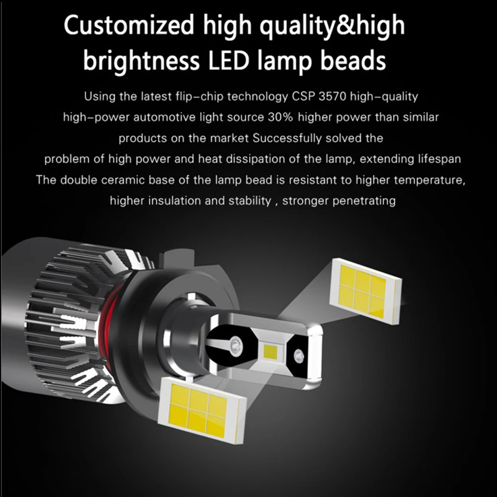 Leishen Factory Price LED Headlight X9 Series 60W Super Bright 6000K-6500K DC12-30V 12000LM CSP 3570 H1 H3 H4 Led Car Light Bulb