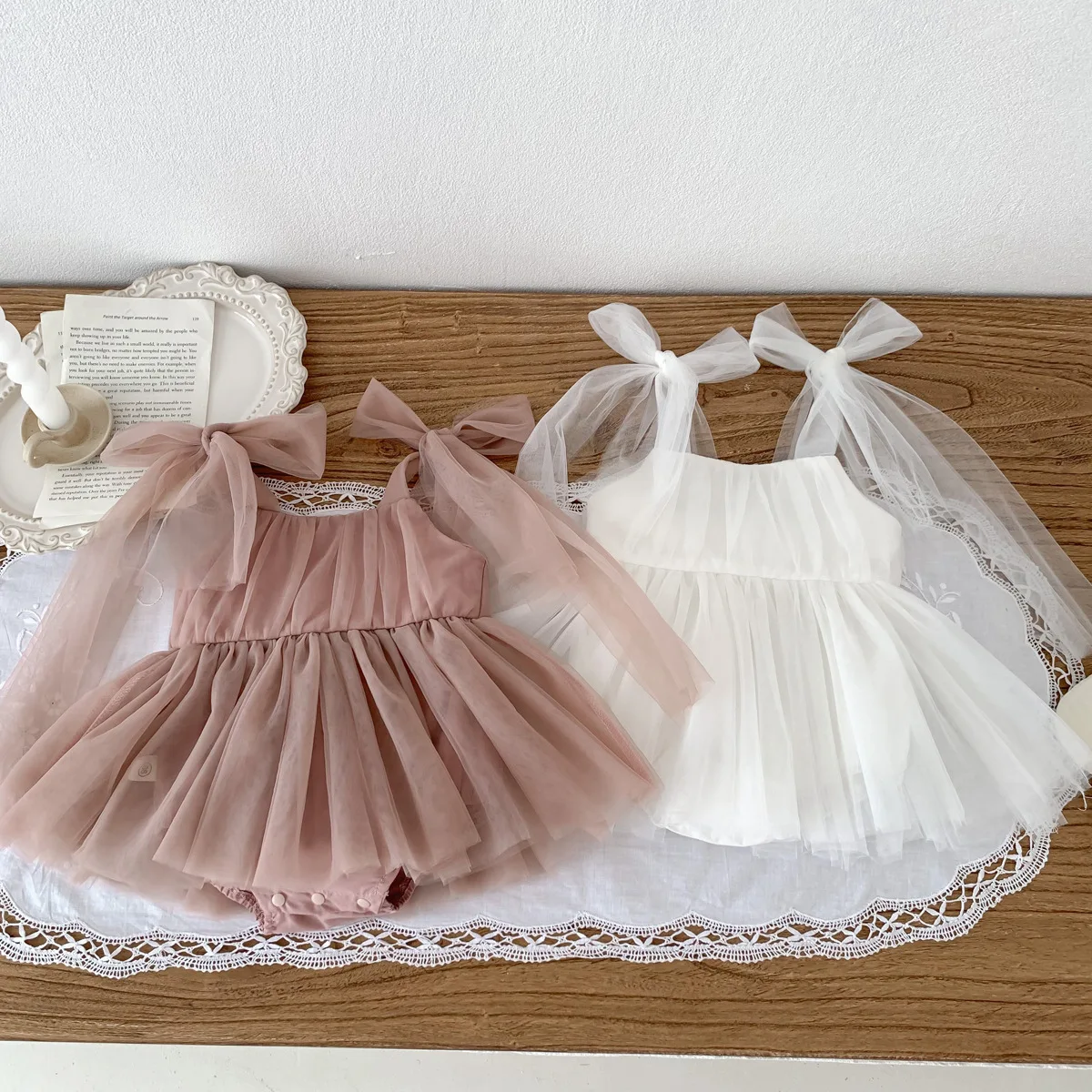 Summer Newborn Princess Tutu Romper Girls Party Romper Dress Fashion Baby Sleeveless Tulle Jumpsuit
