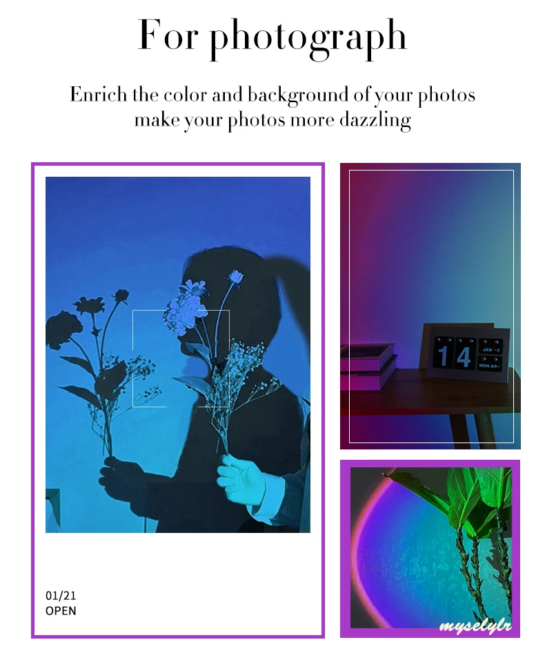 SML Romantic 180 Degree Rotation Sun Projector Floor Light Sunset Projection Lamp Home Decoration Sunset Projection Lamp