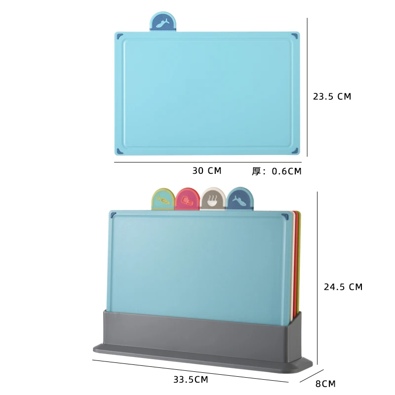 Wheat Stalk Plastic 4 Piece Cutting Board Set Chopping Board High Quality and Classified Board Cookware PP Healthy Sterility