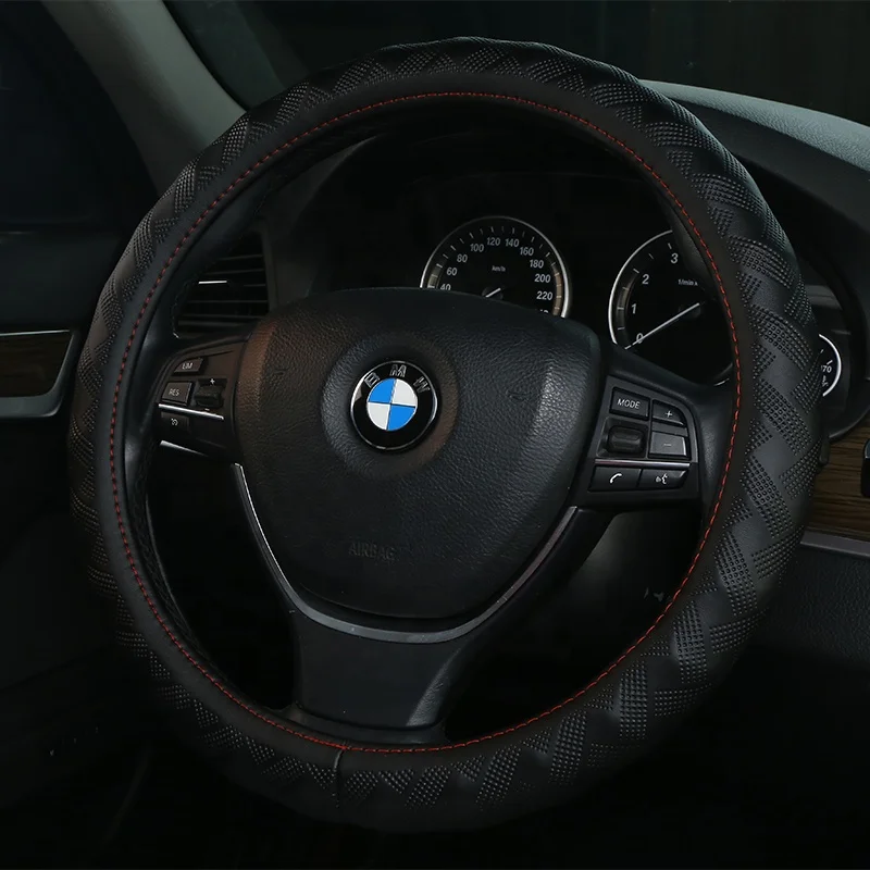 Durable and high-quality universal car accessories brown fashionable leather steering wheel cover