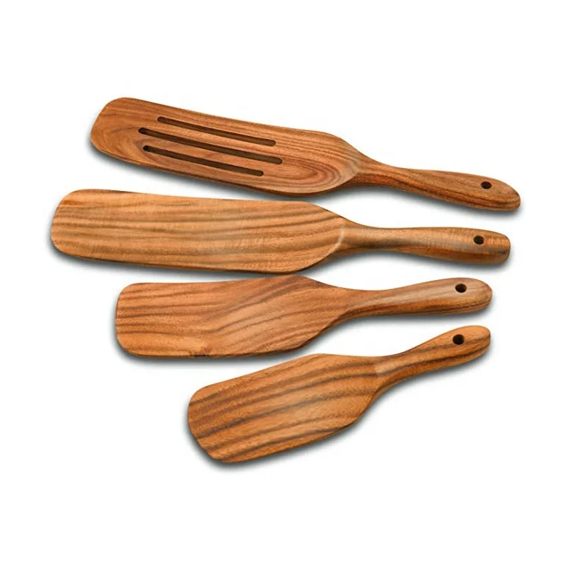amazon hot sellings wooden cooking kitchen accessories spurtles kitchen tools spurtle set