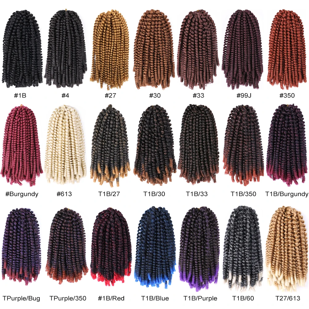 8 Inch Fluffy Spring Twists Braiding Passion Twist Crochet Braids Bomb for Black Women #27 Spring Twist Crochet Hair