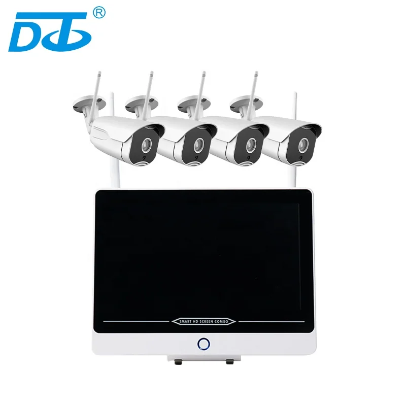  CCTV беспроводной 12 дюймов ЖК-монитор 4ch Wi-Fi NVR kit для домашней системы