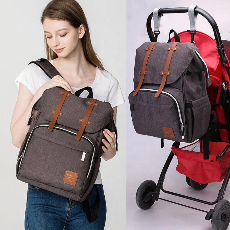 Drop Ship Baby Diaper Bag Backpack Baby Stroller Bags Dads Waterproof Knapsack Maternity Nursing Nappy USB Backpacks Travel Bags