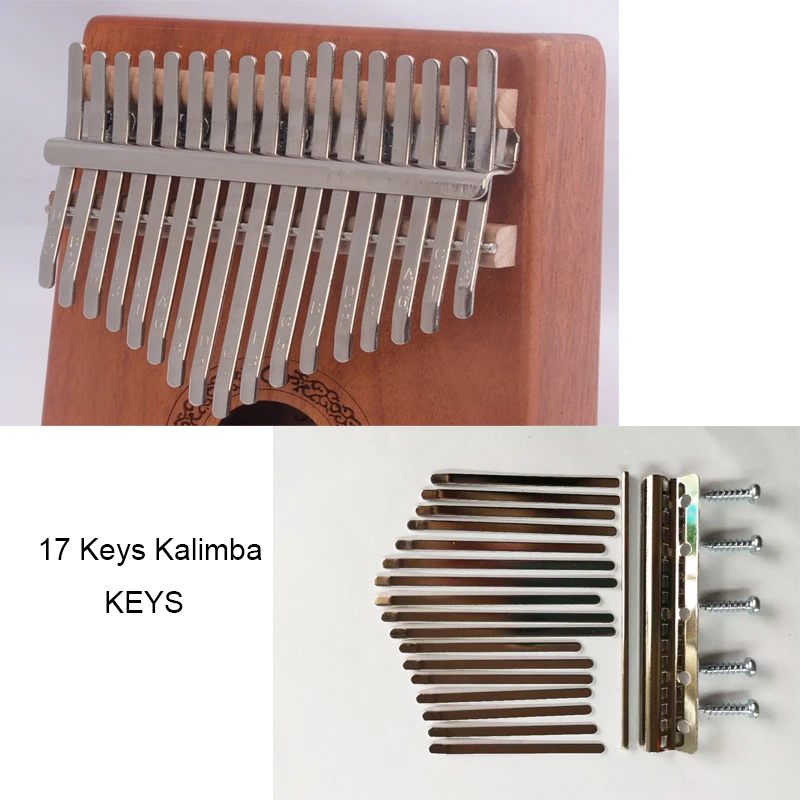 Kalimba Accessories Parts 17 Keys Thumb Piano Steel Keys Engraving Notes