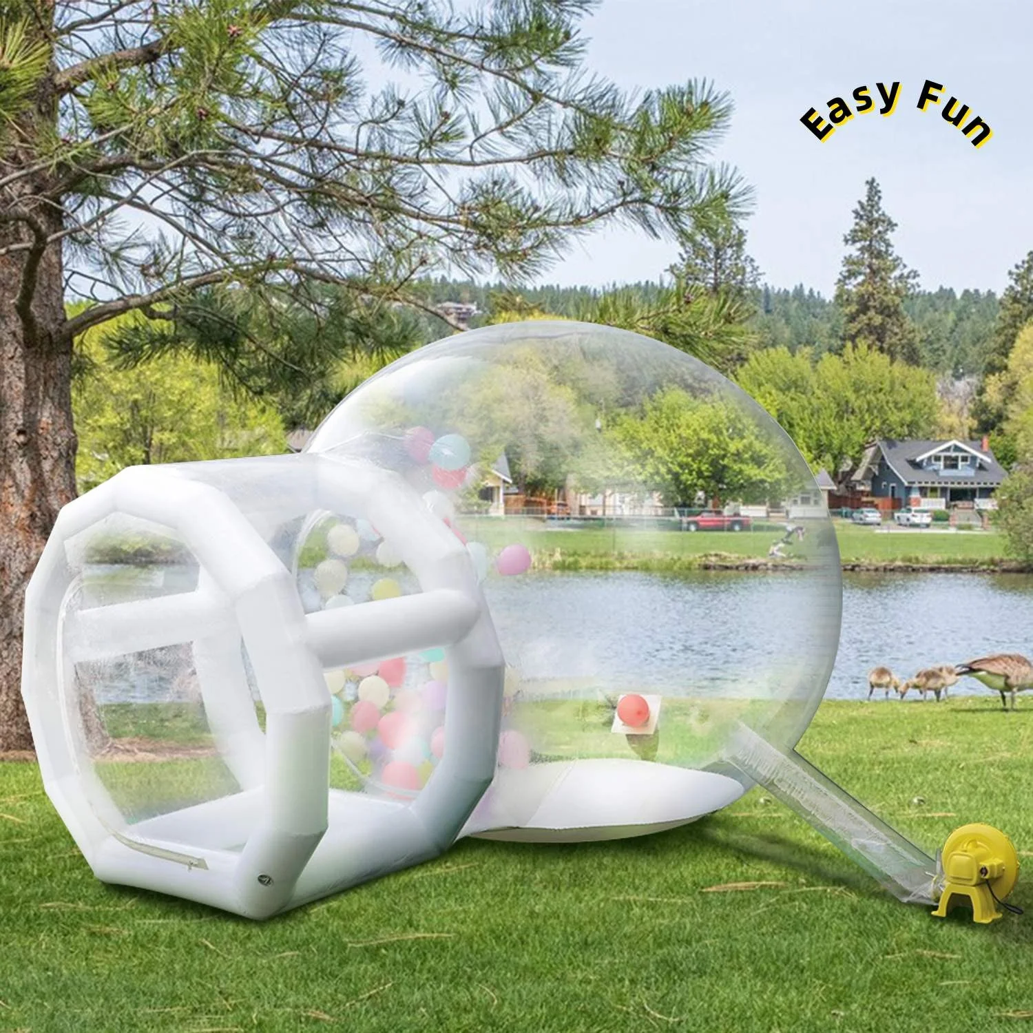 Hot Sale Commercial Outdoor clear inflatable transparent dome bubble house for birthday wedding party customization