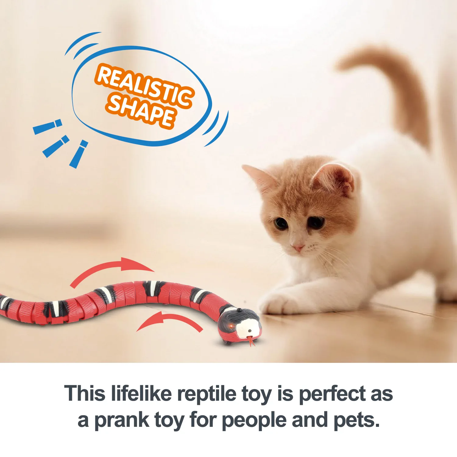 Intelligent Induction Obstacle Avoidance Snake toy, Electric Wireless induction Teasing Dog Teasing Cat Snake Tricking Toy