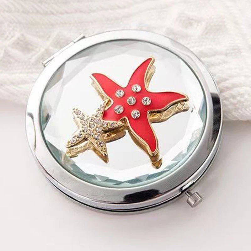 tourist souvenirs sea beach gift fish mirror flower pocket mirror sea star gift crystal mirror