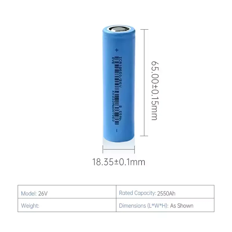 EVE 18650 battery 2500mAh 3.6V 18650 rechargeable battery lithium cell 18650 li-ion rechargeable eve 21700 cells
