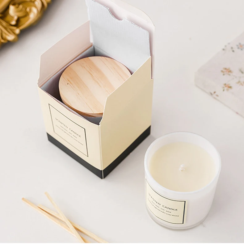 OEM Manufacturer Good Quality Luxury White Scented Soy Candles Custom Labels Scented Candles With Wooden Lid And Gift Box