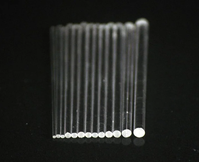 Прозрачный капиллярный стержень из кварцевого стекла, твердый сердечник, прозрачная полированная кварцевая трубка на заказ