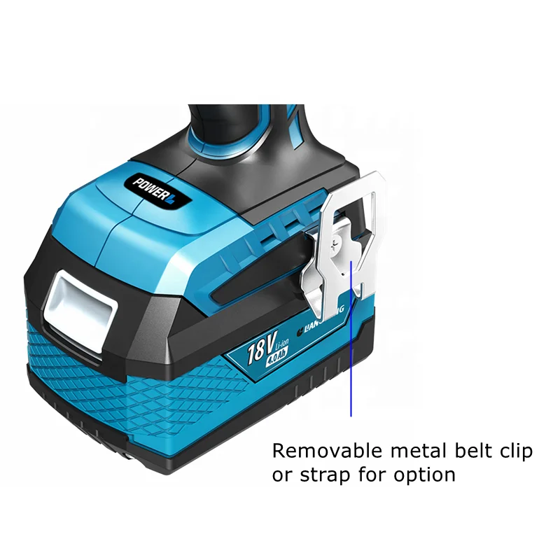 High Perfomance 19+1 torque 18V Li-ion/lithium battery pack Rapid Charging Cordless Brushless HEX Drill with LED Light HD-B0418E