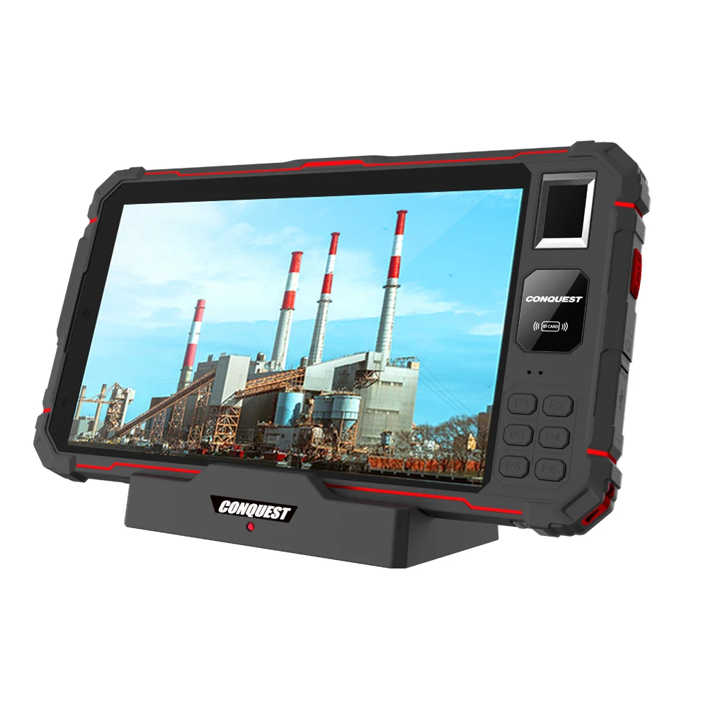 CONQUEST S22-5G Android 11 6GB+ 128GB 8 Inch Waterproof Ip 68 2.3GHz Octa code NFC Finger Print Barcode Scanner Rugged Tablet POC walkie talkie