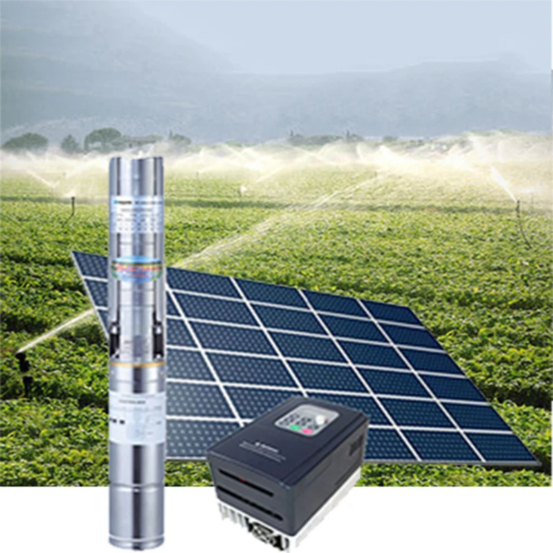 4Inch 2HP 1500W AC DC Stainless Steel Water Pump Solar Submersible Deep Well Pump For Irrigation