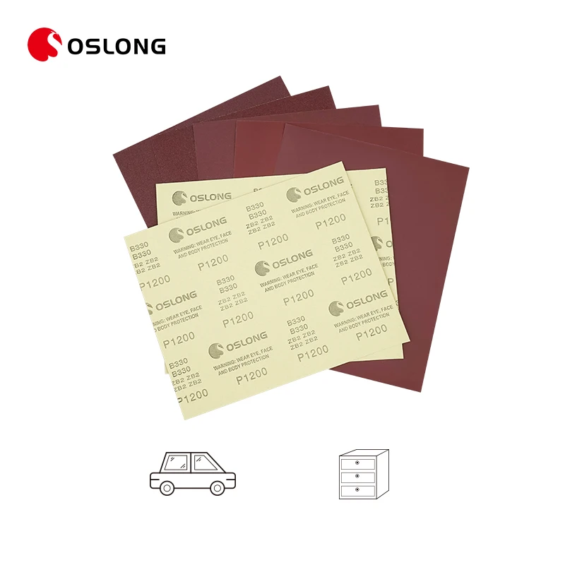 Customized Print Logo 230*280mm Wet And Dry Sanding Available Waterproof Grinding Wood Red Sanding Sheet