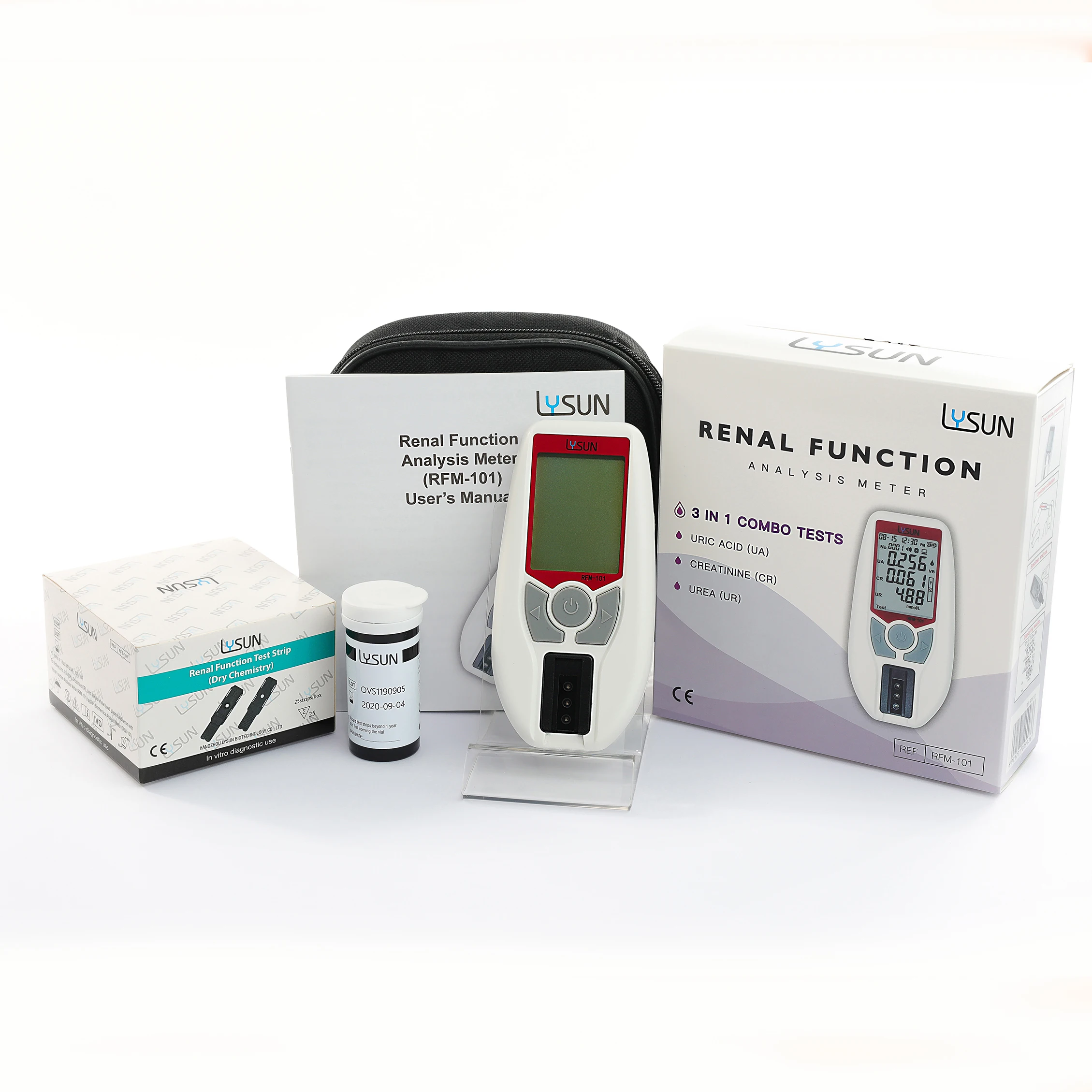 3 in 1  CREATININE/ URIC ACID / UREA Kidney Function Multifunctional portable automatic renal function monitor