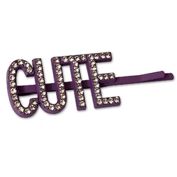 HLH004 Trade Assurance New Design Fashion Letters Studded With Crystal Hairclips Simple Cute Girls Letter Female Hair Pin