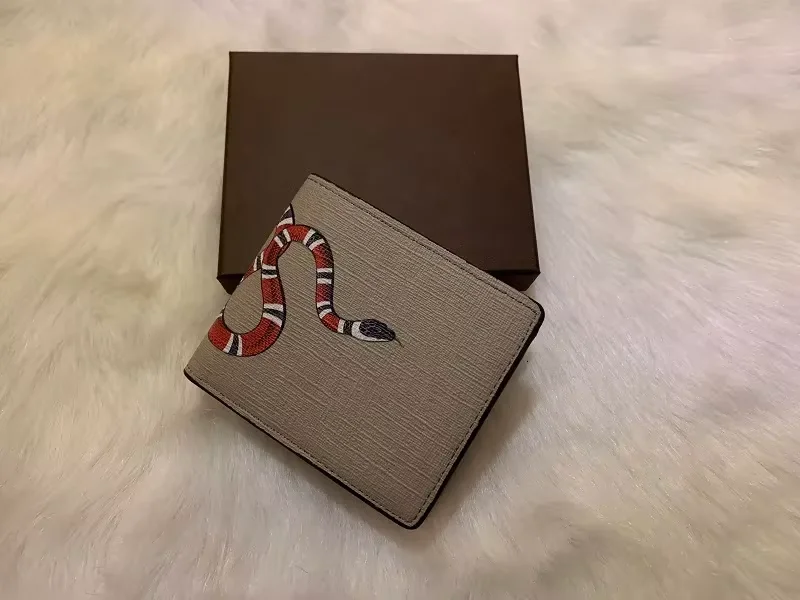 Mens Designers Animal Short Wallet Leather Black Snake Tiger Bee Luxury Purse Card Holders Wallets Women short wallets